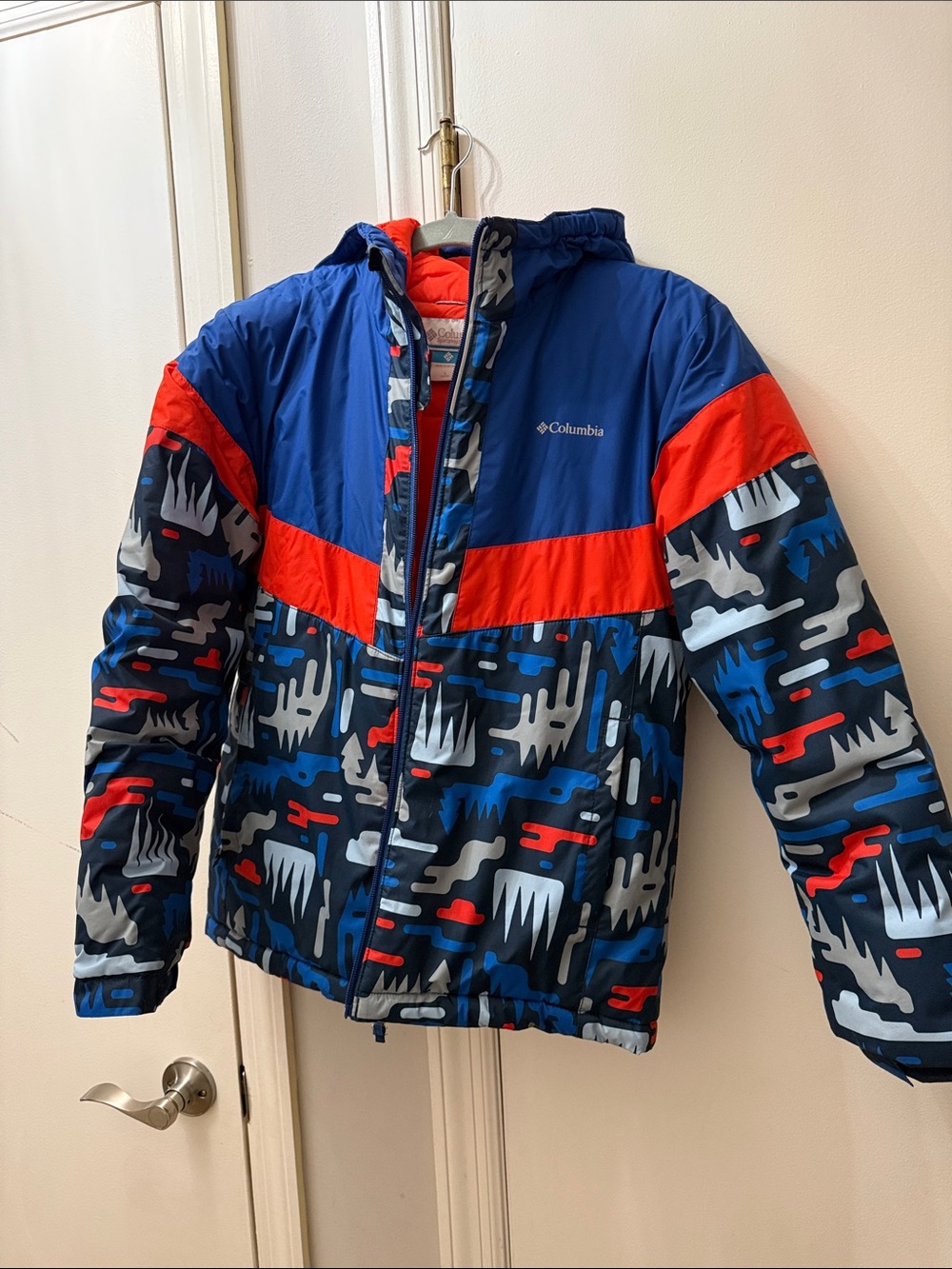 Columbia Kids Blue & Red Patterned Puffer Jacket